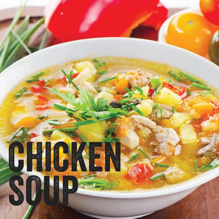 21608300 – bowl of vegetable soup with chicken. selective focus